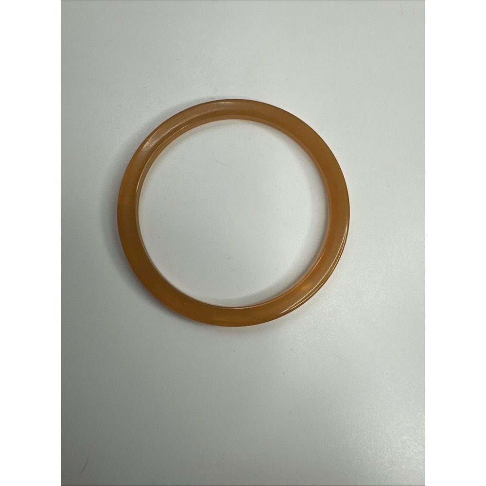 VINTAGE ART DECO 3.9mm BUTTERSCOTCH AMBER BAKELITE BANGLE BRACELET 2.5" Dia 6.5g